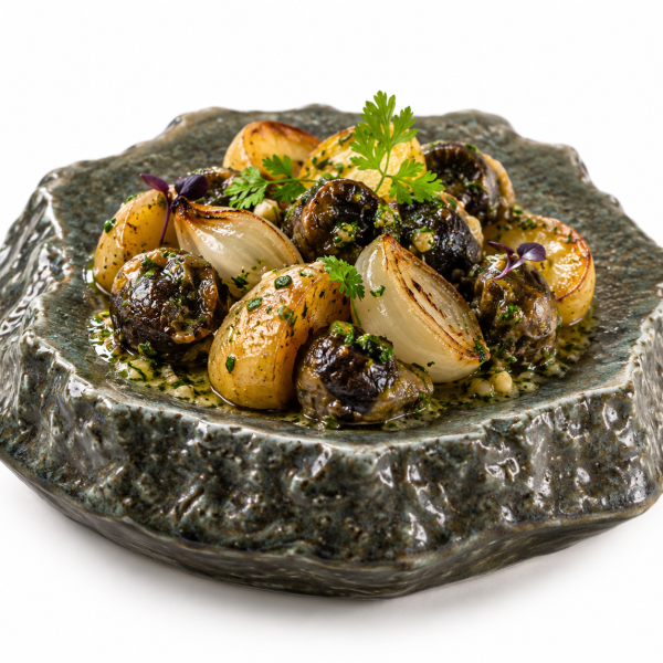 Escargots au beurre persillé, ail